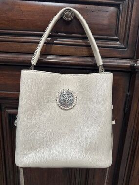 Brighton Noelle Ferrara Crossbody Bucket Bag white